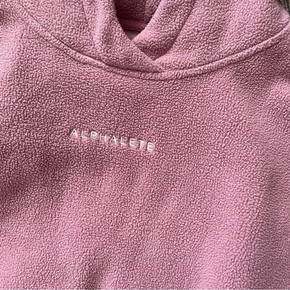 Alphalete Pink Mauve Fleece Cropped Hoodie XSmall - Picture 3 of 4